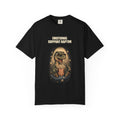 Emotional Support Raptor T-Shirt — Funny Dino Graphic Tee with Popcorn